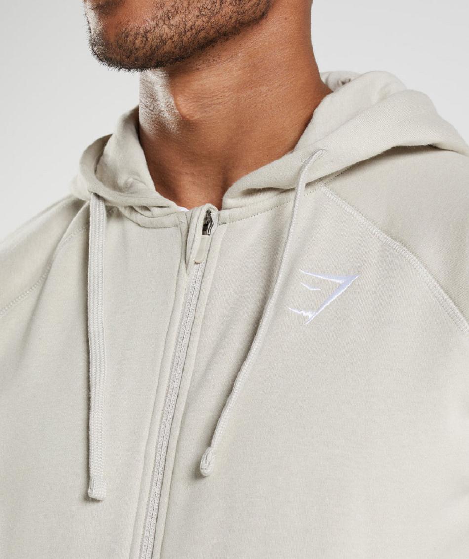 Gymshark Crest Zip Up Muške Majica S Kapuljačom Sive | HR 2744JPQ